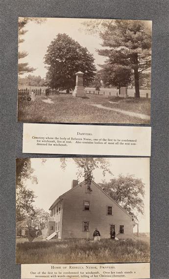 (MASSACHUSETTS--COLONIAL HISTORY) An album with more than 100 photographs of landmark buildings, monuments, and other historical places